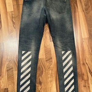 Off white stacked denim jeans